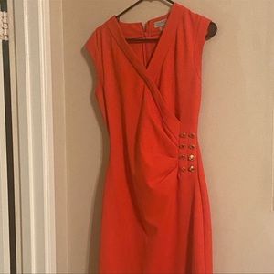 Tahari dress red orange